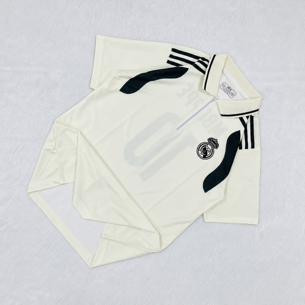REAL MADRID POLO MBAPPE T-SHIRT EMBROIDERY ZIPPER HALF SLEEVE KIT