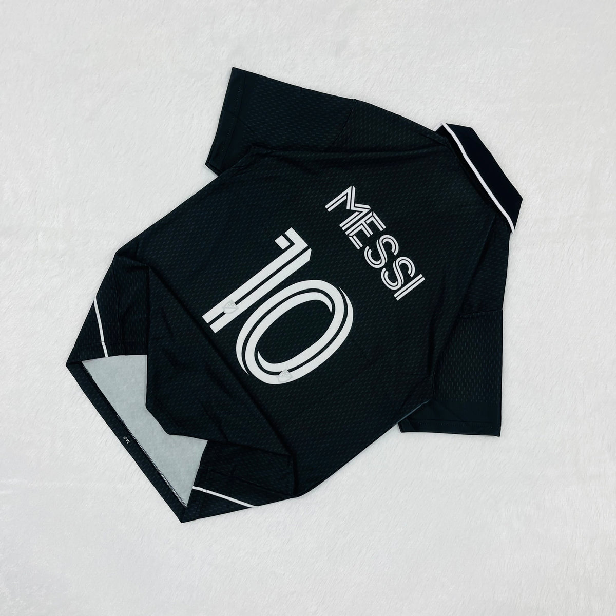 Inter Miami Polo Embroidery Messi Black addition Kit Premium Quality Half Sleeve