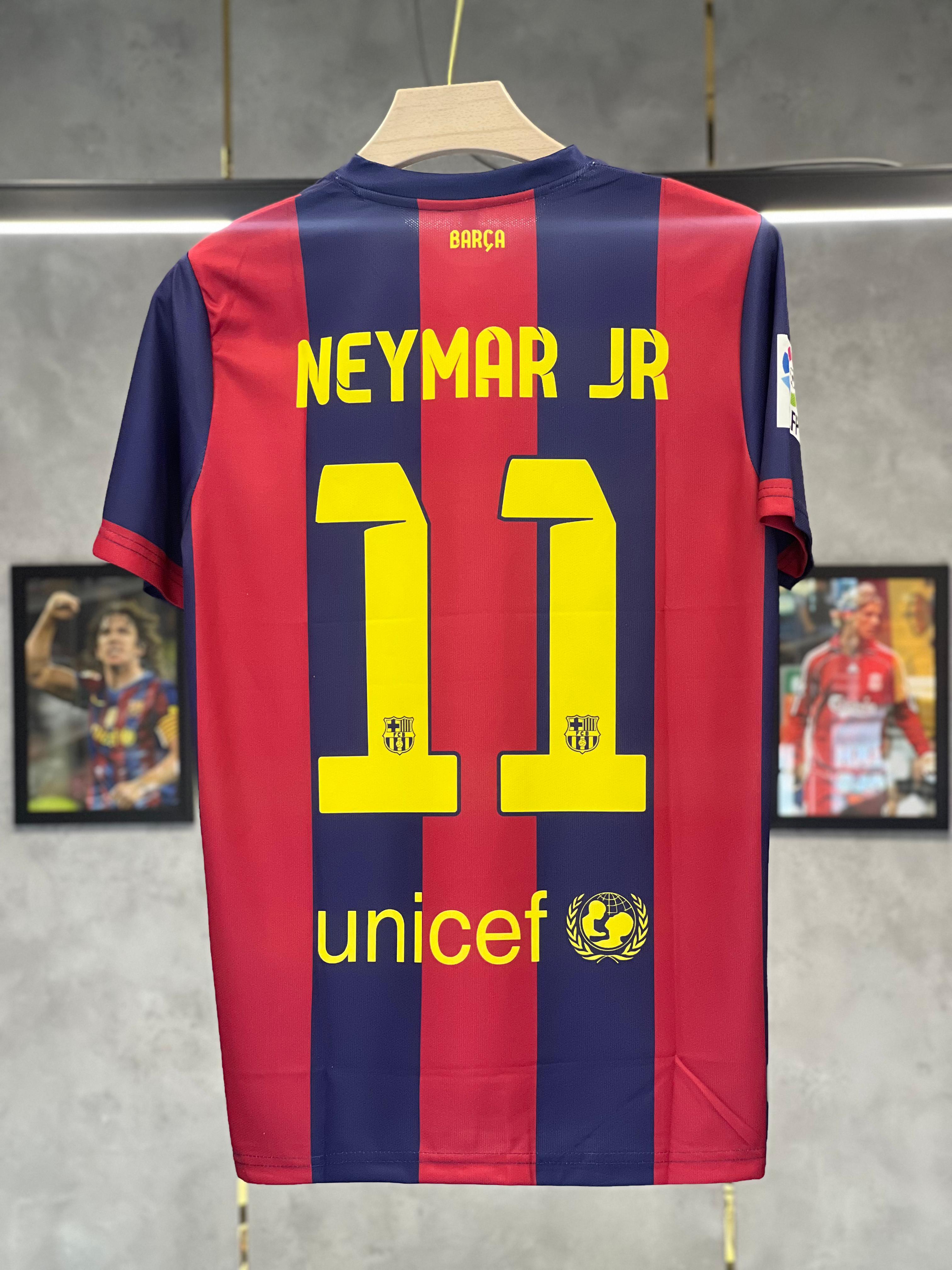BARCELONA NEYMAR HOME RETRO JERSEY NORMAL SLEEVE EMBROIDERY PREMIUM QUALITY KIT