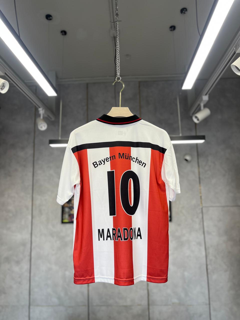 BAYERN MUNICH MARADONA 2000-01 AWAY EMBROIDERY PREMIUM POLO FIVE SLEEV