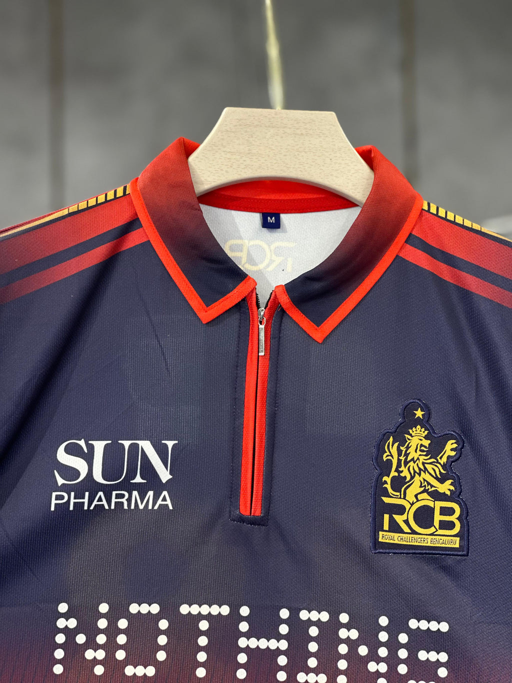 RCB VIRAT 2026 POLO ZIP EMBROIDERY NORMAL SLEEVE PREMIUM QUALITY HOME KIT