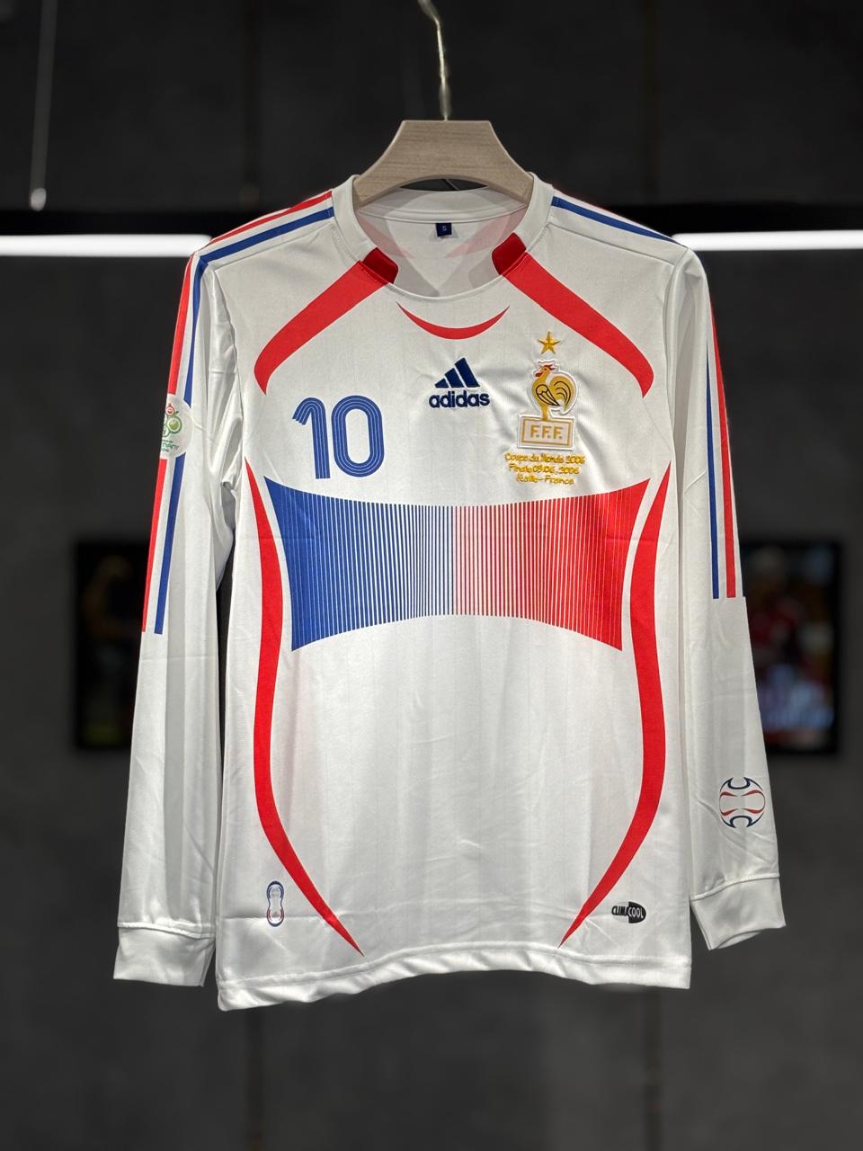 FRANCE ZIDANE 2006 WORLD CUP AWAY RETRO FULL SLEEV EMBROIDERY KIT