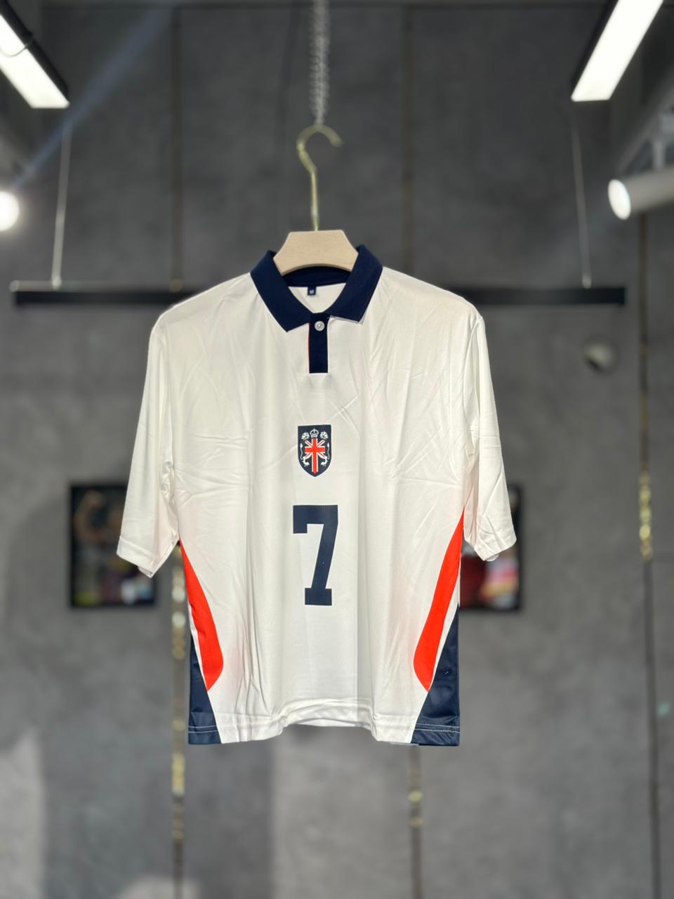 ENGLAND 1998 HOME KIT DAVID BECKHAM POLO PREMIUM QUALITY FIVE SLEEV