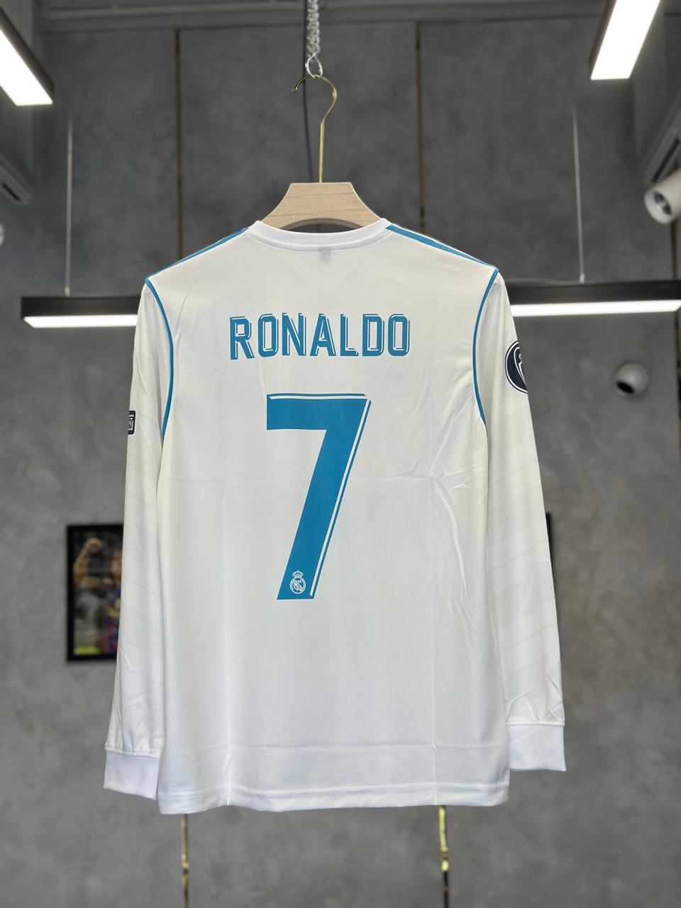 REAL MADRID RONALDO 2017/18 HOME EMBROIDERY FULL SLEEV PREMIUM QUALITY