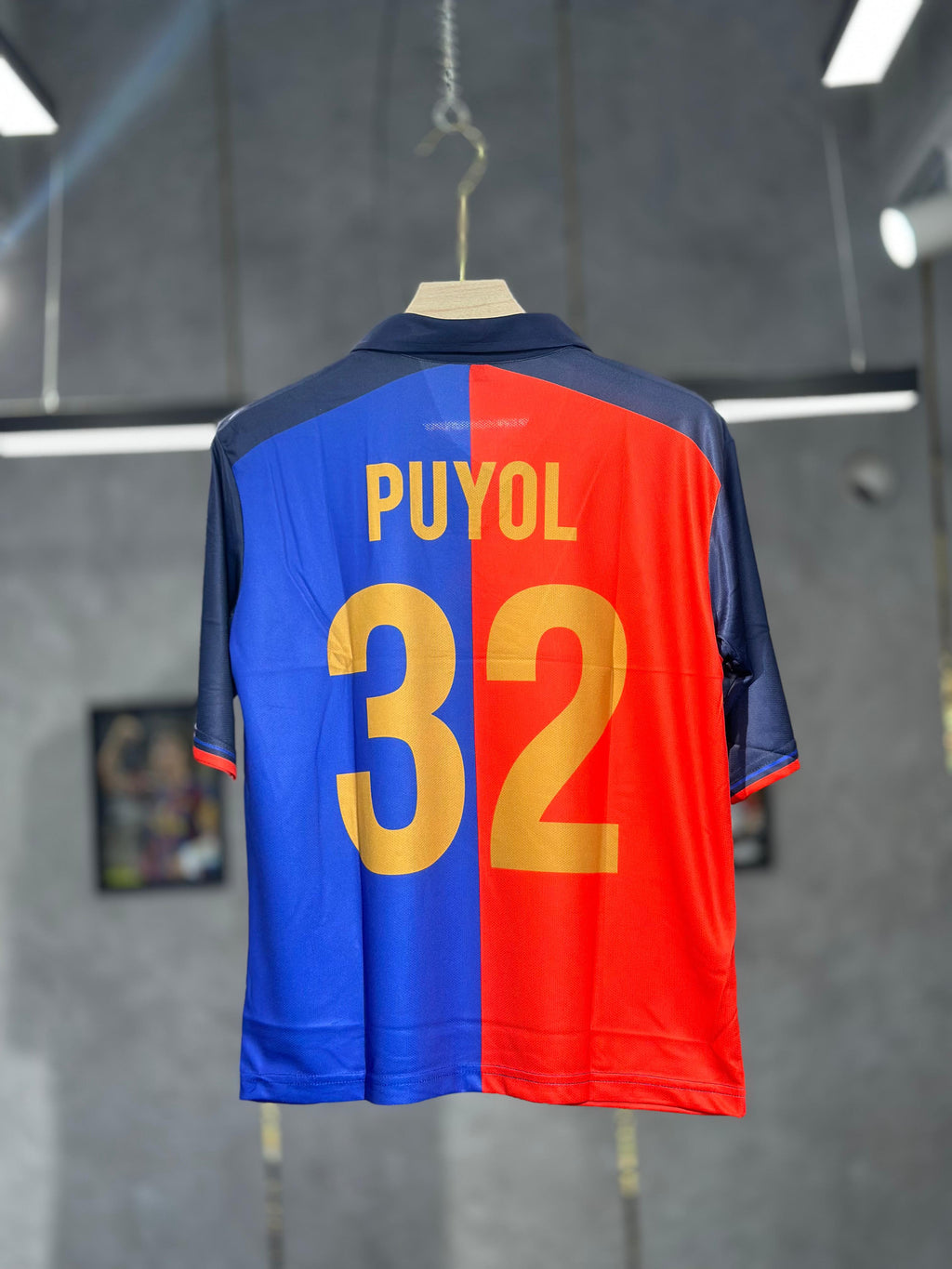 FC BARCELONA 1999-2000 HOME KIT PUYOL POLO FIVE SLEEVE PREMIUM QUALITY KIT
