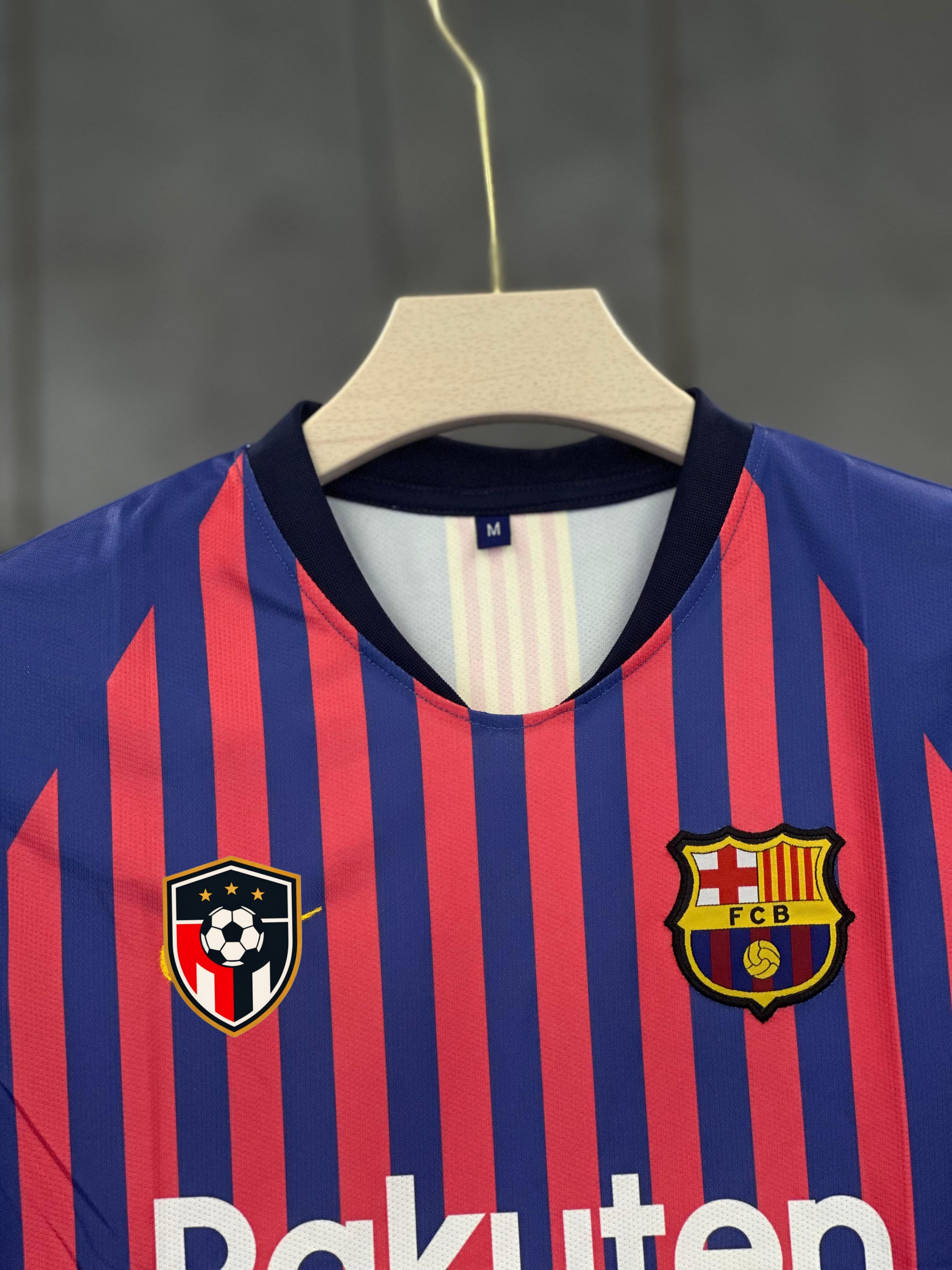 BARCALONA 2018/19 MESSI PIPE NECK EMBROIDERY NORMAL SLEEVE PREMIUM QUALITY HOME KIT