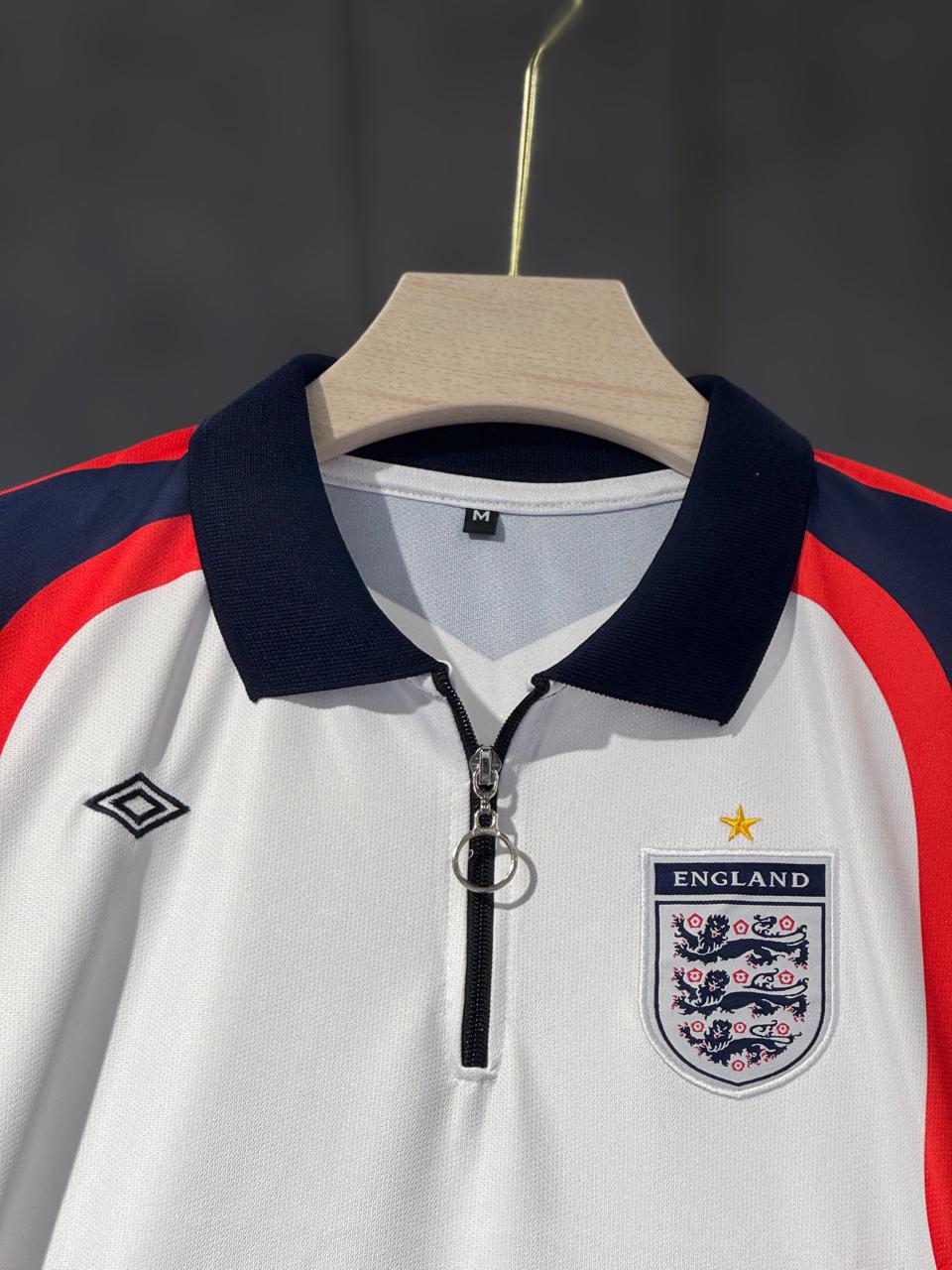 ENGLAND 2004-05 BECKHAM POLO EMBROIDERY JERSEY