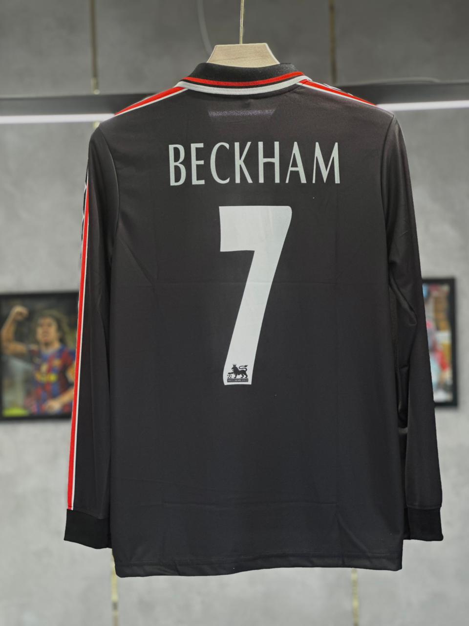 MANCHESTER UNITED BECKHAM 1998/99 RETRO AWAY POLO EMBROIDERY PREMIUM QUALITY KIT