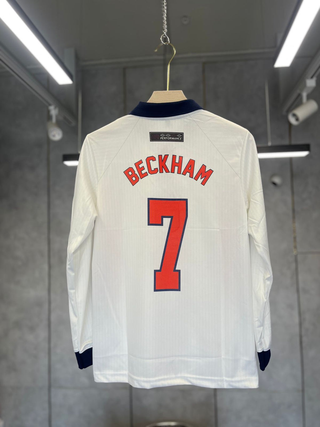 ENGLAND BECKHAM  1998 WORLD CUP HOME KIT POLO FIVE SLEEV EMBROIDERY PREMIUM QUALITY