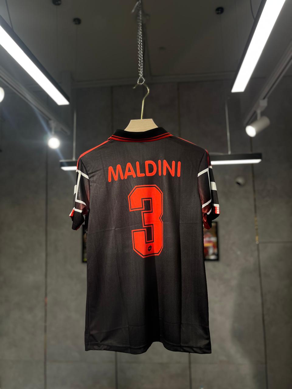 AC MILAN 1997-98 THIRD MALDINI POLO EMBROIDERY PREMIUM QUALITY KIT