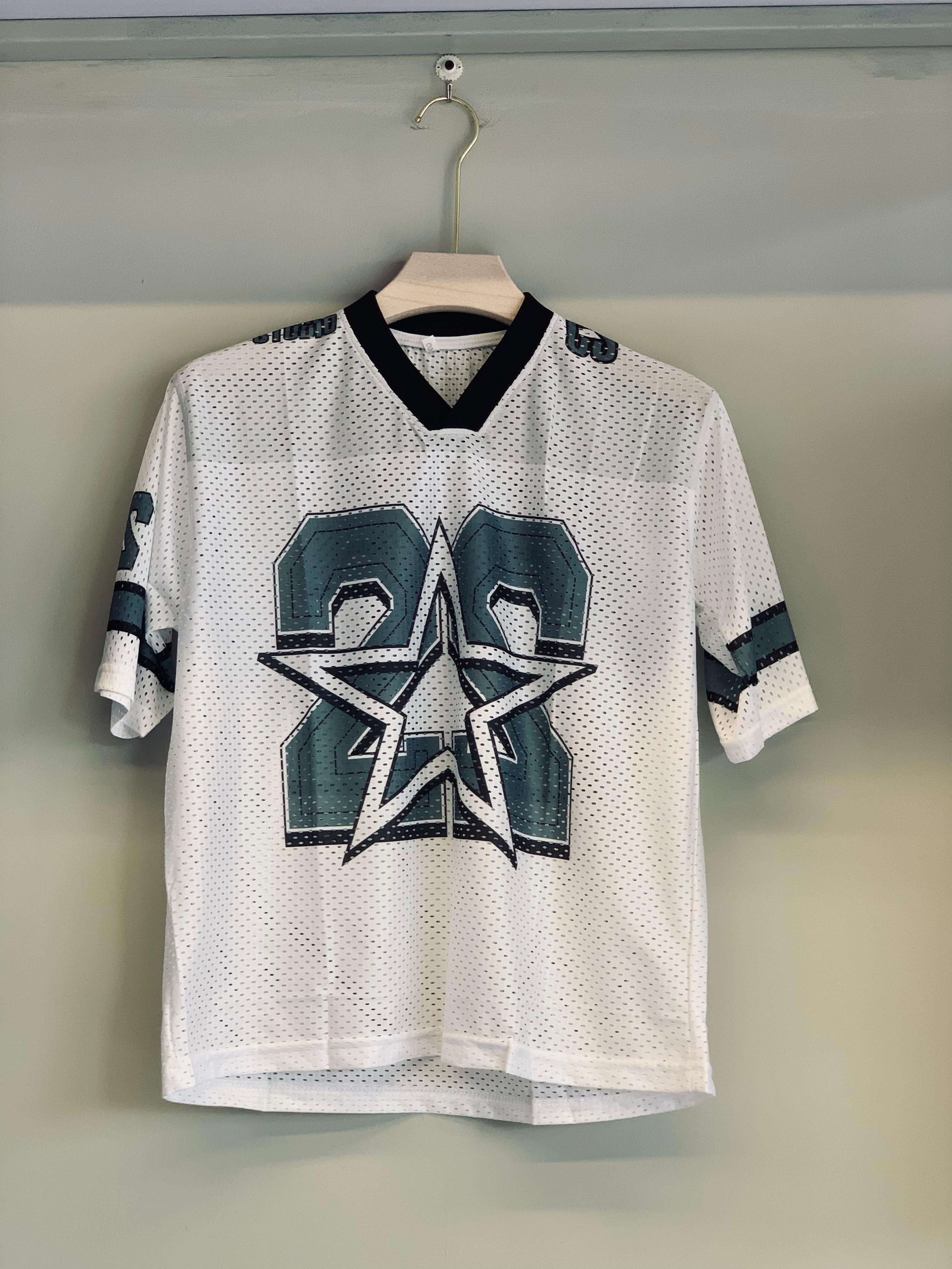 MESH FIVE SLEEVE V NECK