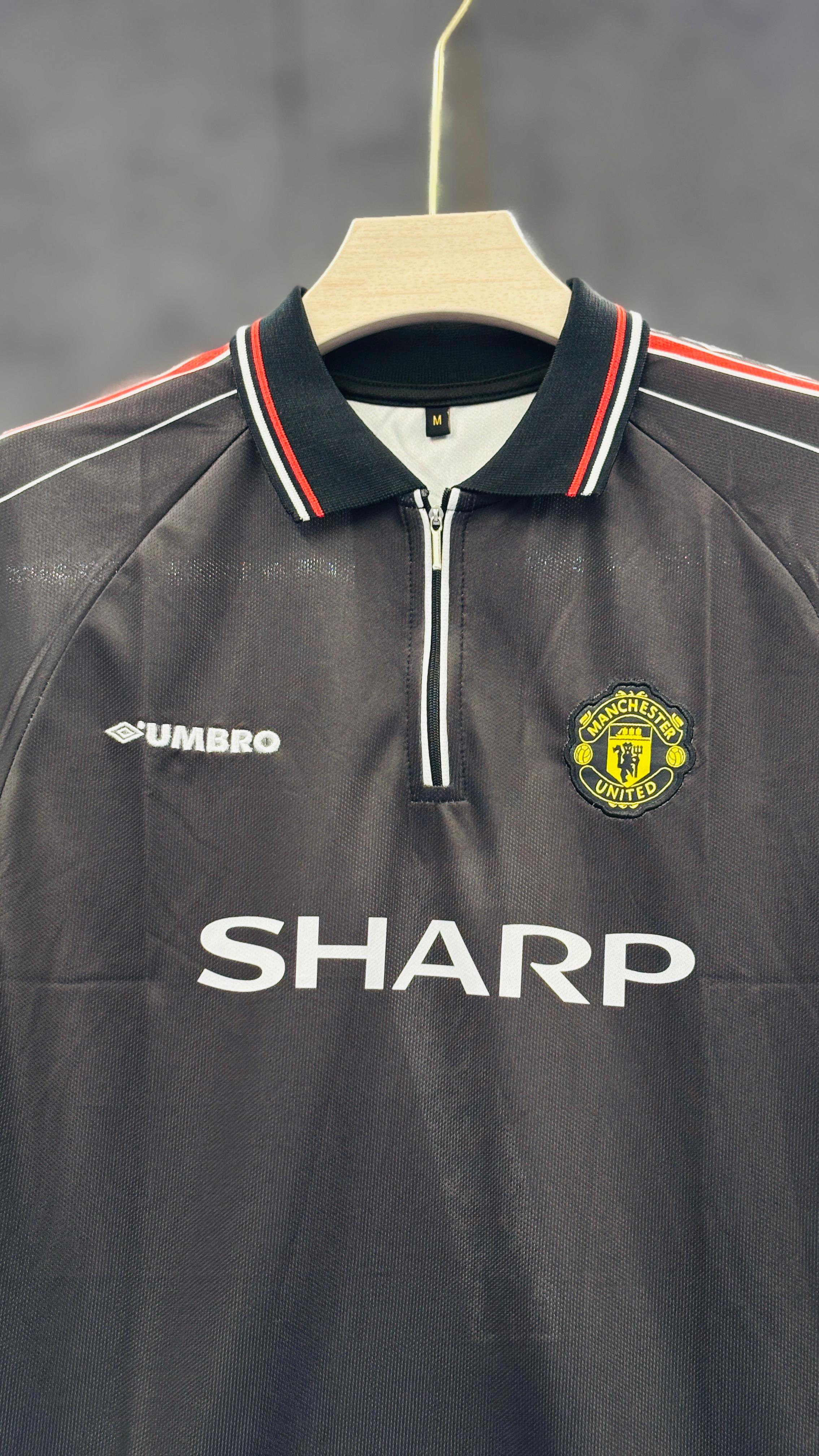 MAN UNITED POLO AWAY BECKHAM 1998-99 PREMIUM QUALITY EMBROIDERY