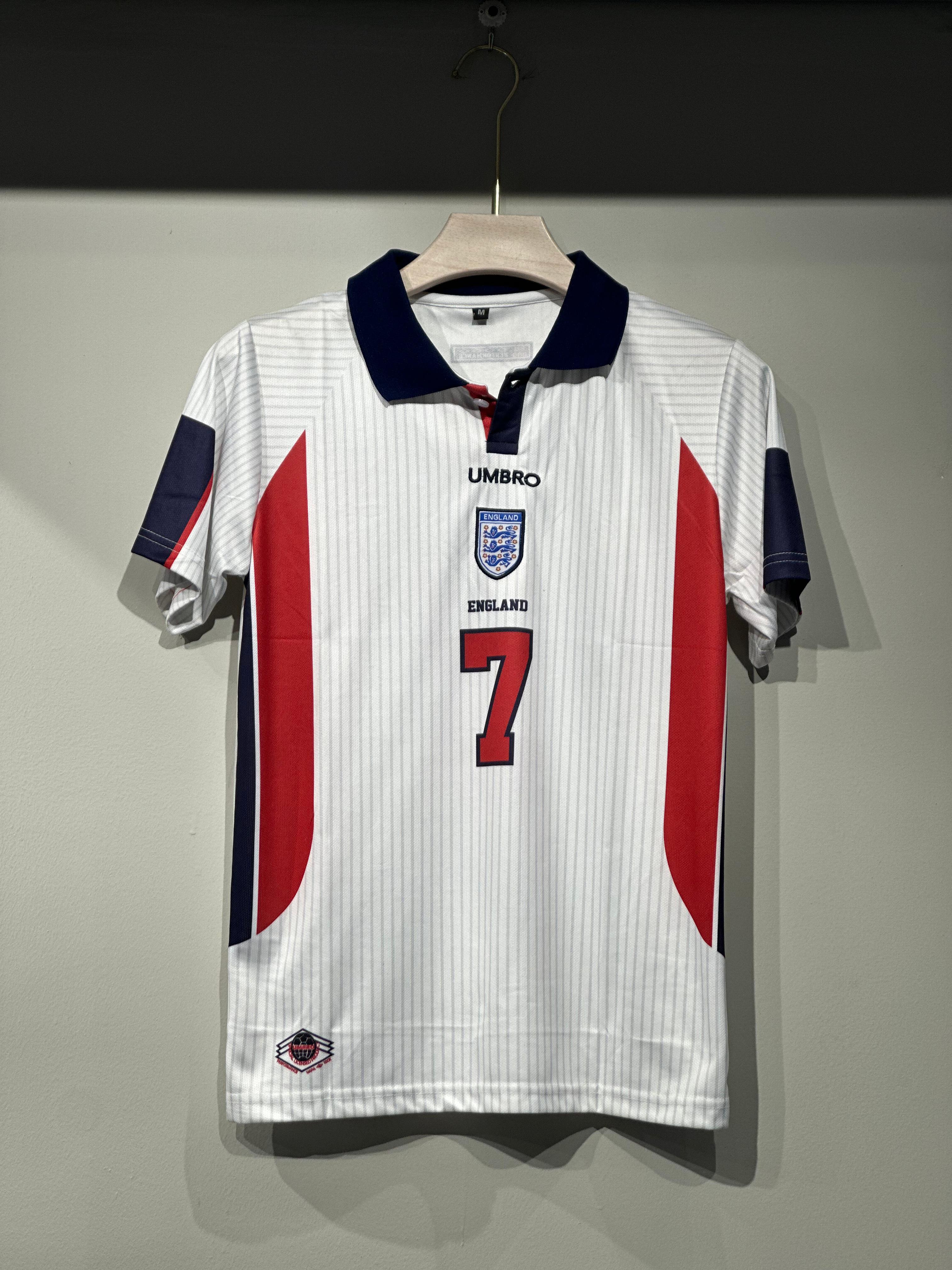 ENGLAND 1998 EMBROIDERY POLO HALF BECKHAM 90 KITS