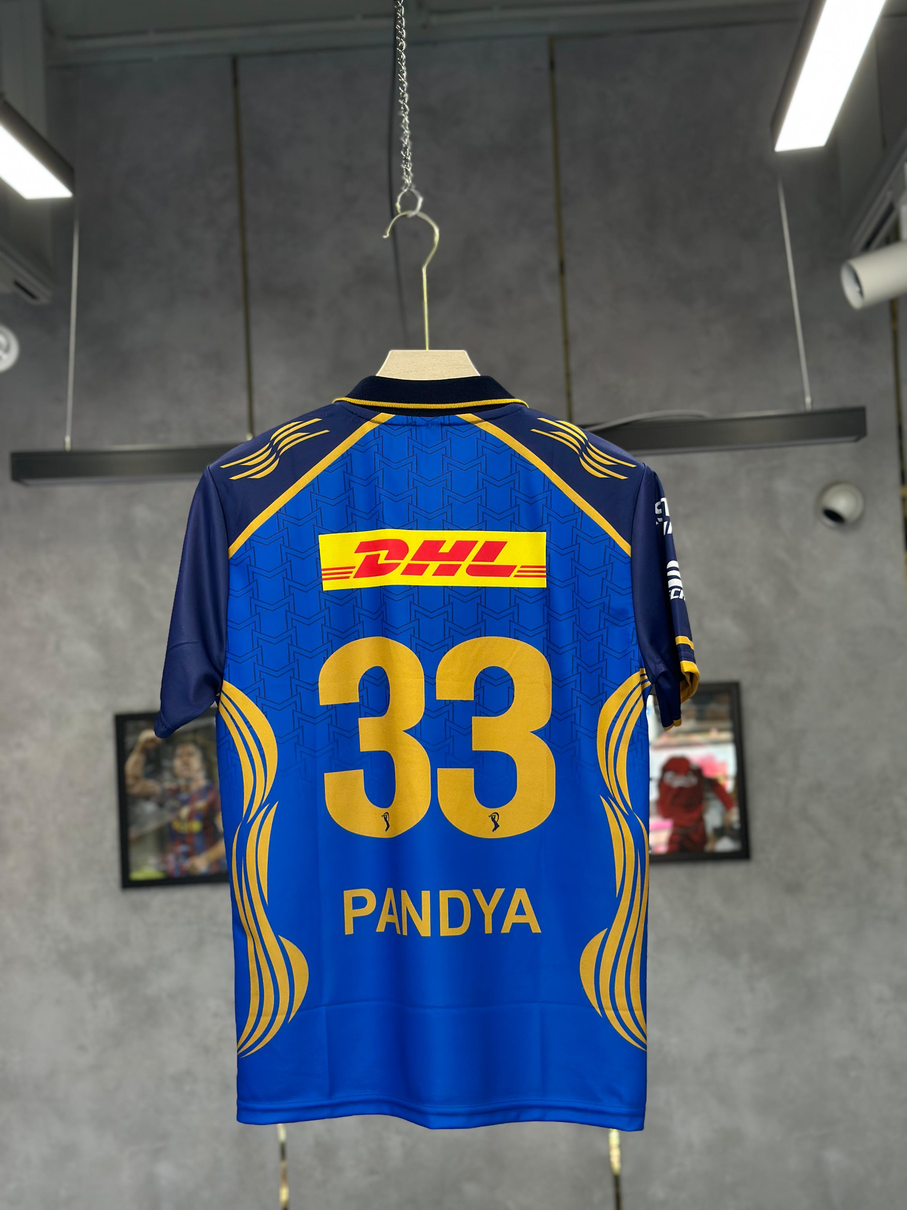 MUMBAI INDIANS PANDYA 2026 POLO ZIP NORMAL SLEEV PREMIUM QUALITY KIT