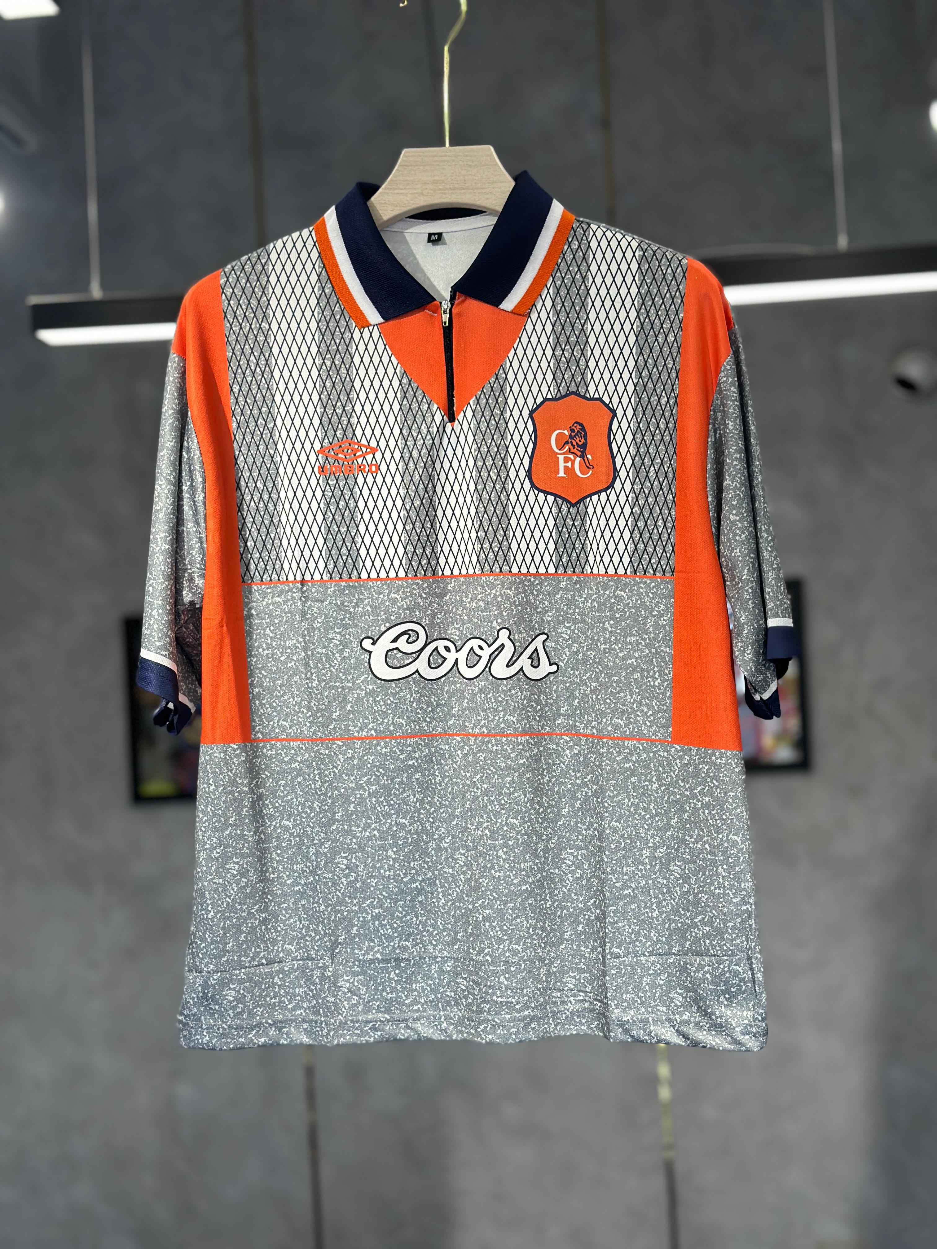 CHELSEA 1994 AWAY POLO GULLIT ZIP FIVE SLEEV