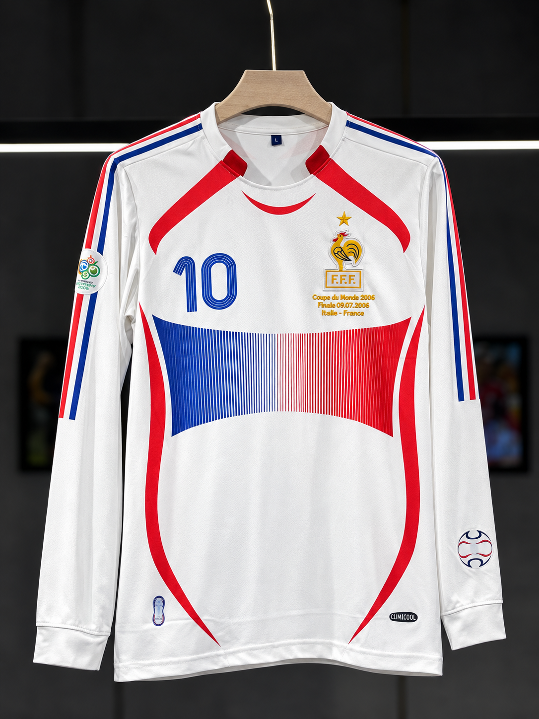 FRANCE ZIDANE 2006 WORLD CUP AWAY RETRO FULL SLEEV EMBROIDERY KIT