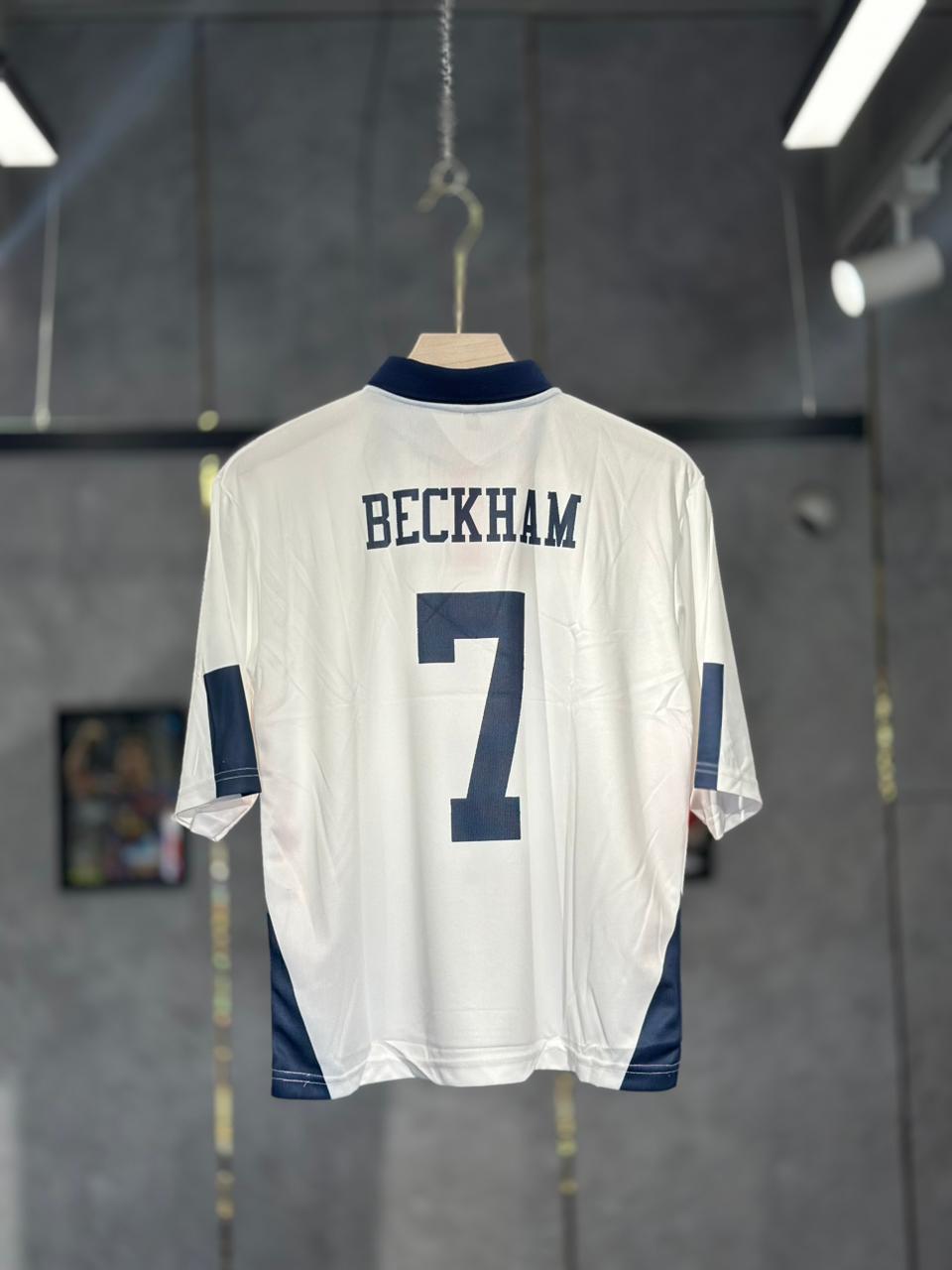 ENGLAND 1998 HOME KIT DAVID BECKHAM POLO PREMIUM QUALITY FIVE SLEEV