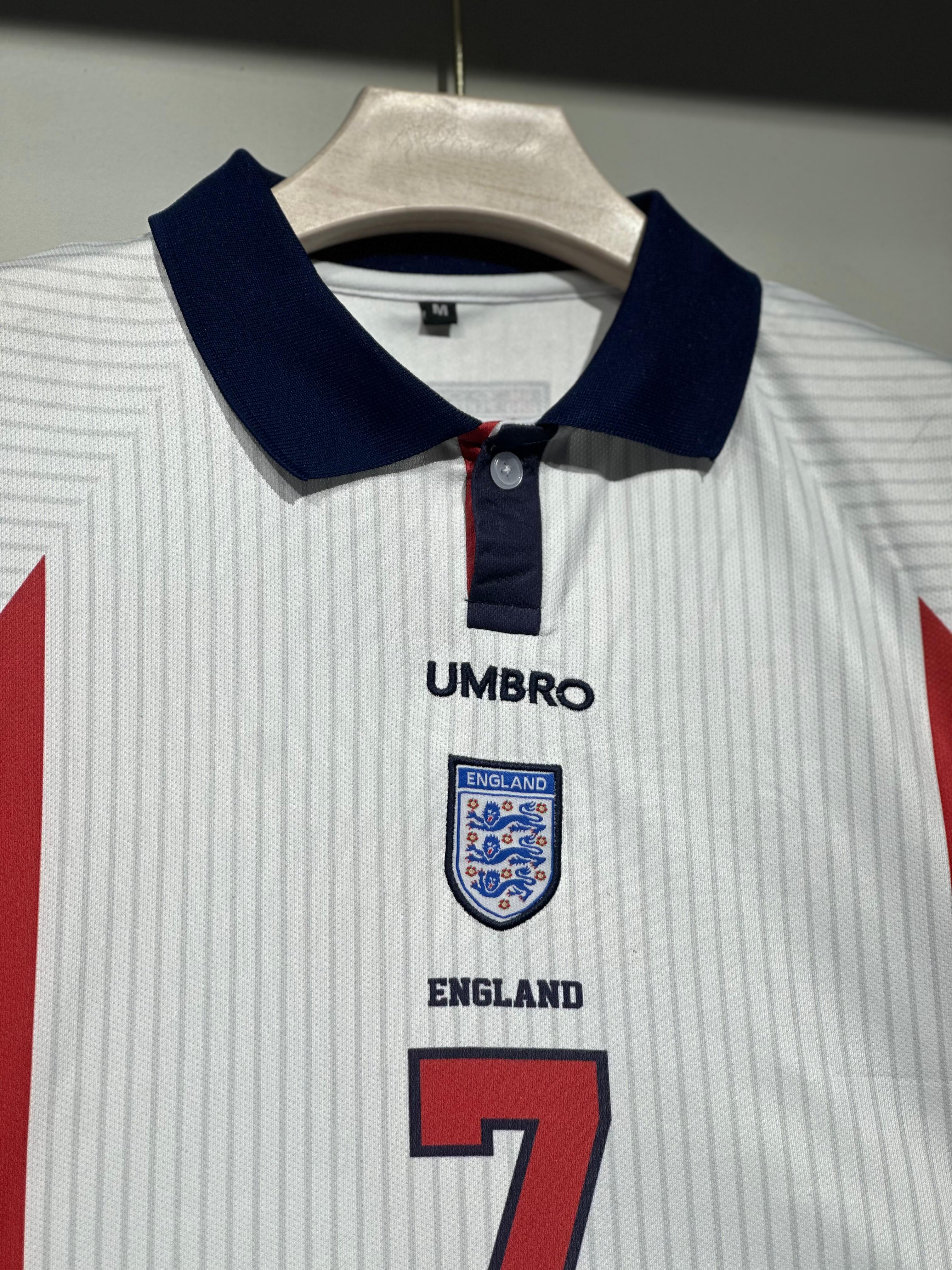 ENGLAND 1998 EMBROIDERY POLO HALF BECKHAM 90 KITS