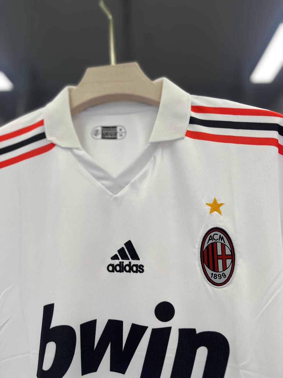 AC MILAN RONALDINHO 2009-10 AWAY EMBROIDERY POLO FIVE SLEEV PREMIUM QUALITY JERSEY