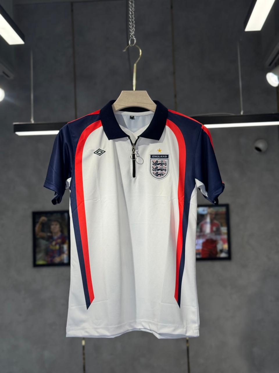 ENGLAND 2004-05 BECKHAM POLO EMBROIDERY JERSEY