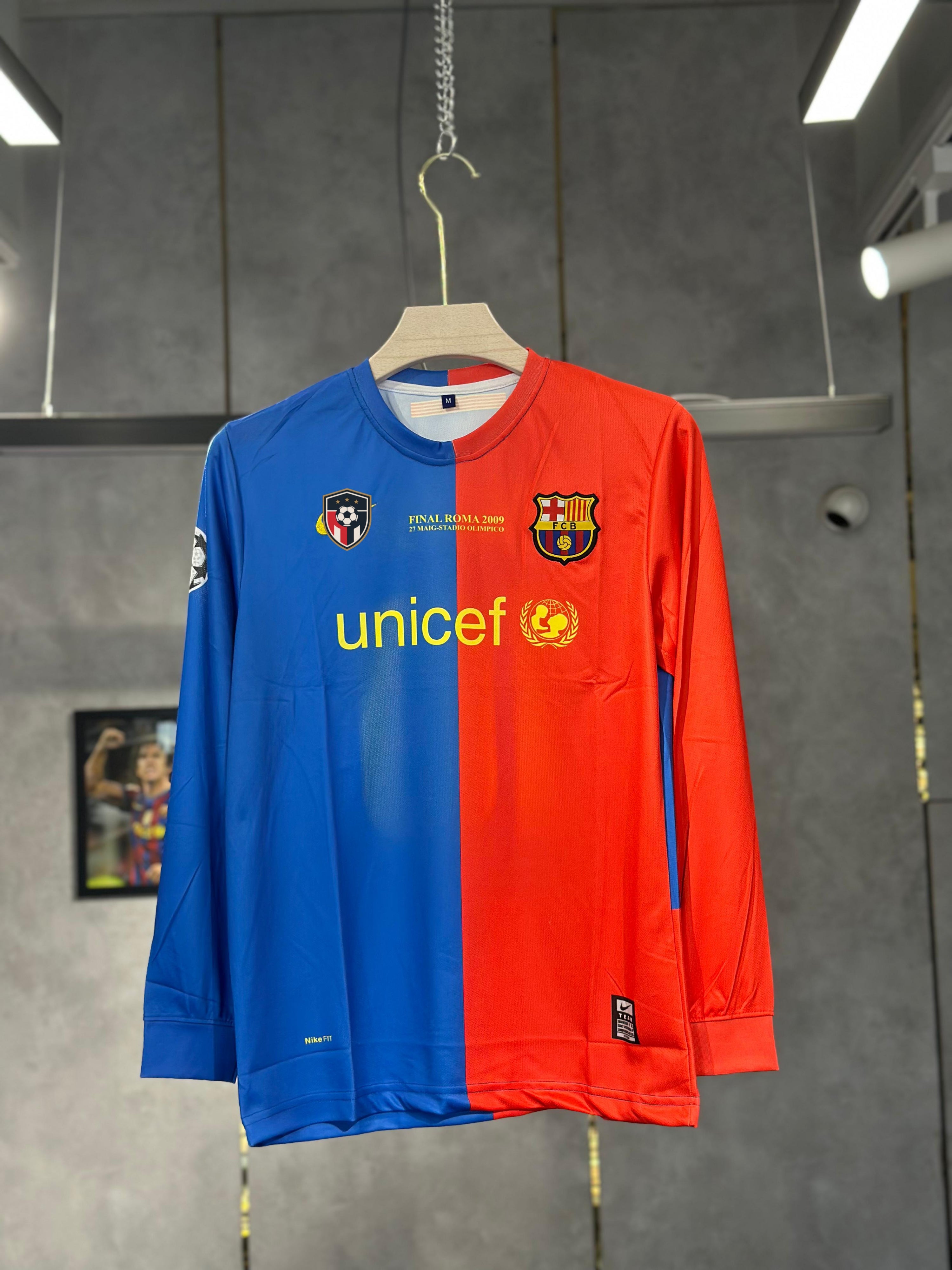FC BARCELONA MESSI 2008/09 HOME KIT FULL SLEEV EMBROIDERY PREMIUM QUALITY KIT