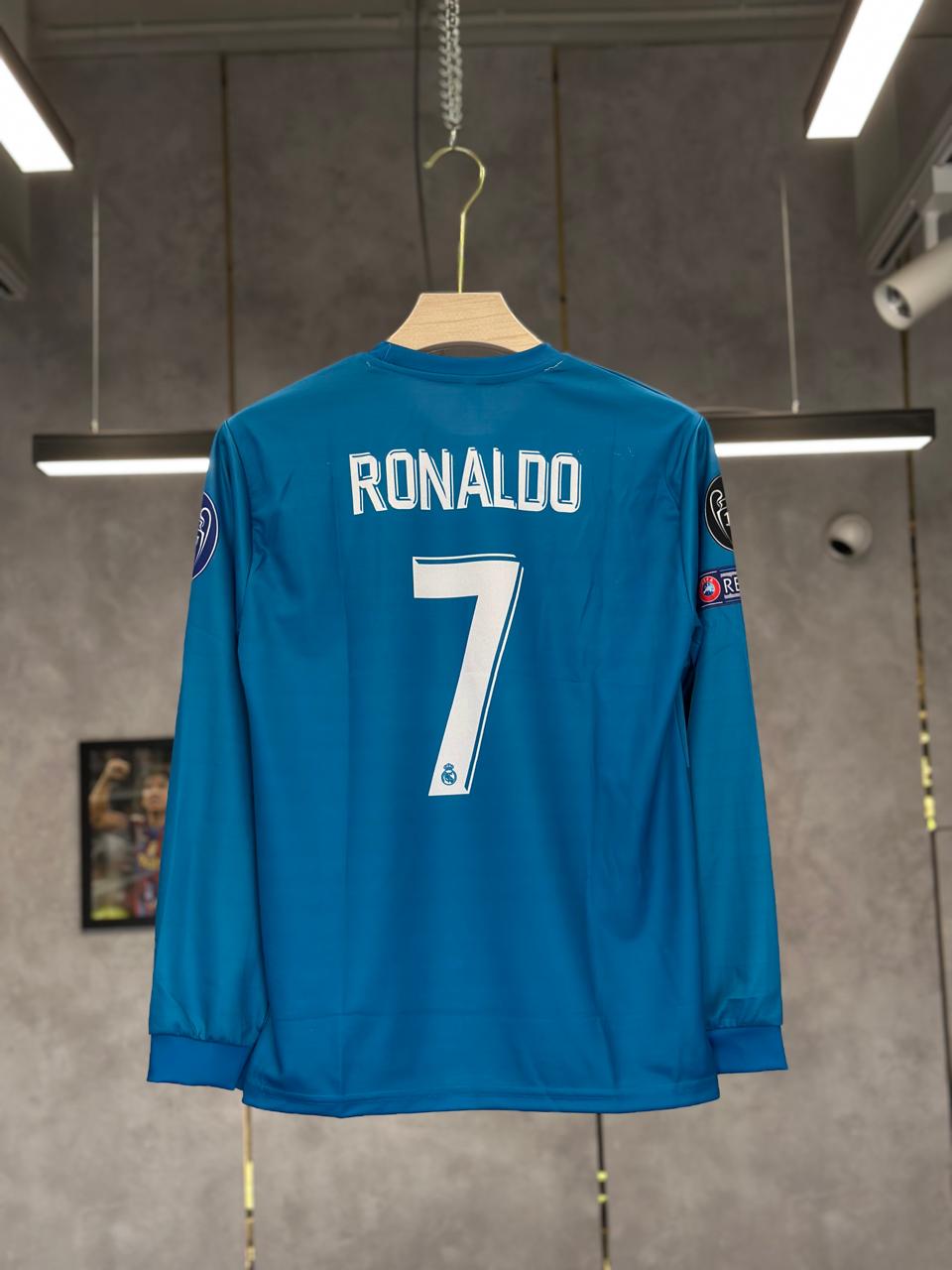 REAL MADRID RONALDO 2017/18 AWAY EMBROIDERY FULL SLEEV PREMIUM QUALITY KIT