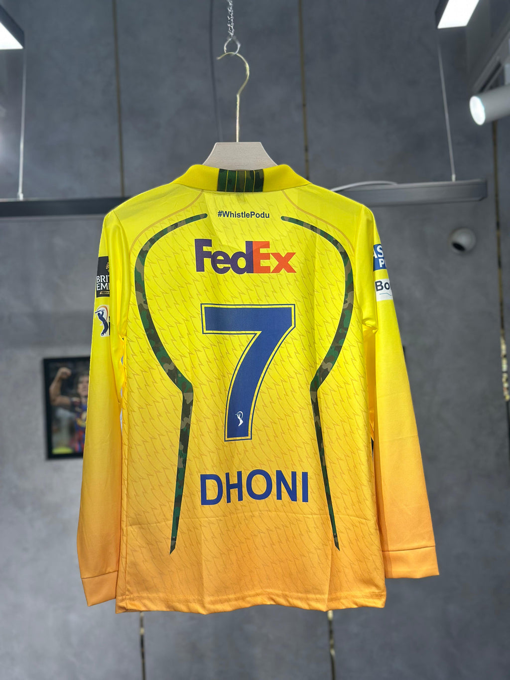 CSK IPL 2026 DHONI FULL SLEEVE POLO EMBROIDERY PREMIUM QUALITY KIT