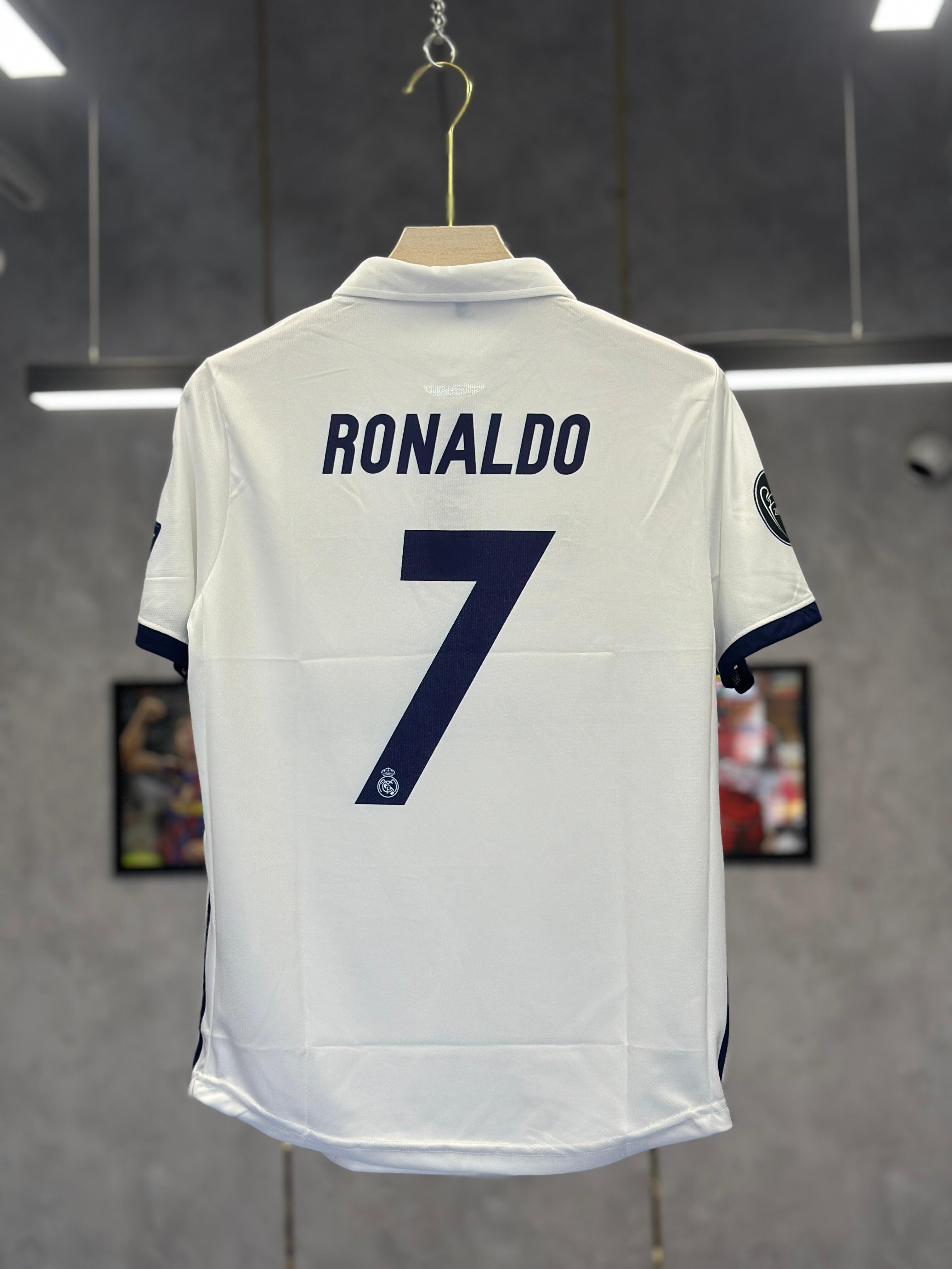 2016 REAL MADRID POLO RONALDO HOME HALF SLEEVE EMBROIDERY PREMIUM QUALITY KIT