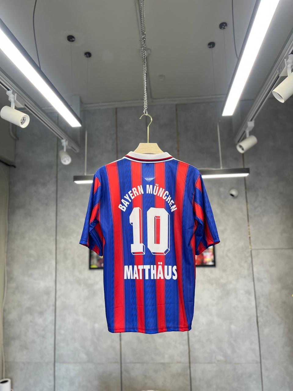 ADIDAS BAYERN MUNICH MATTHAUS 1995-97 HOME EMBROIDERY POLO FIVE SLEEV PREMIUM QUALITY JERSEY