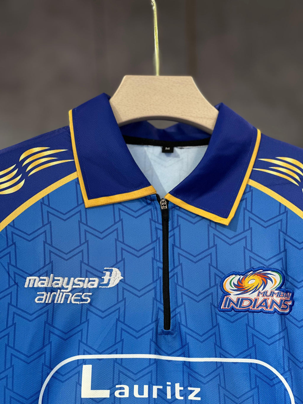 MUMBAI INDIAN'S HARDIK 2026 HOME KIT POLO ZIP PREMIUM QUALITY EMBROIDERY NORMAL SLEEV KIT