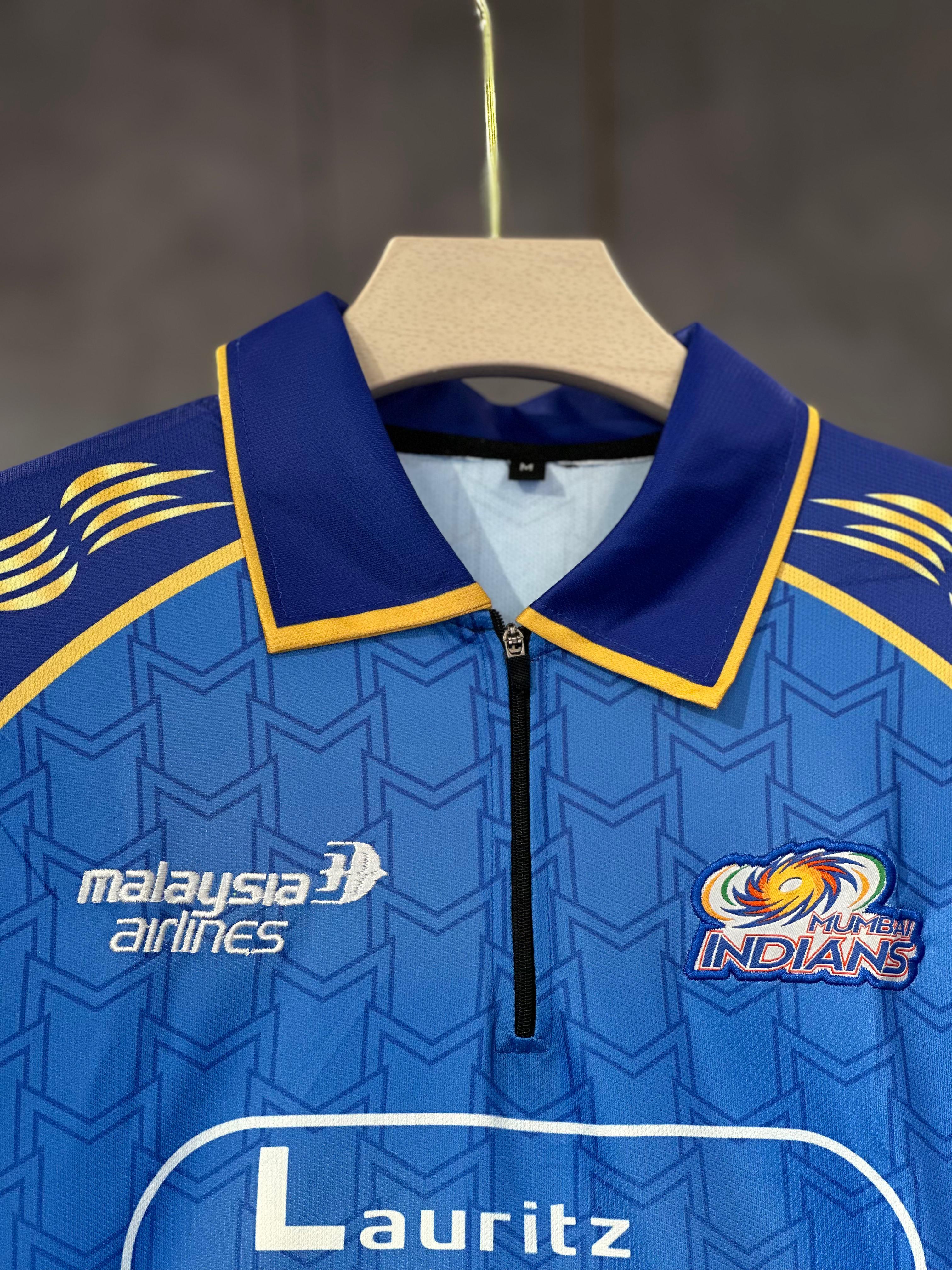 MUMBAI INDIAN'S HARDIK 2026 HOME KIT POLO ZIP PREMIUM QUALITY EMBROIDERY NORMAL SLEEV KIT