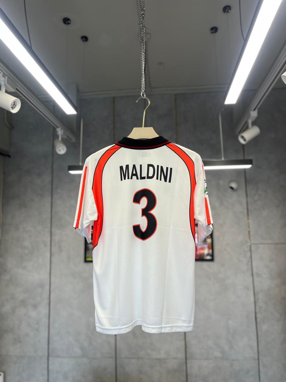 AC MILAN MALDINI 2000-01 AWAY EMBROIDERY POLO FIVE SLEEV PREMIUM QUALITY JERSEY