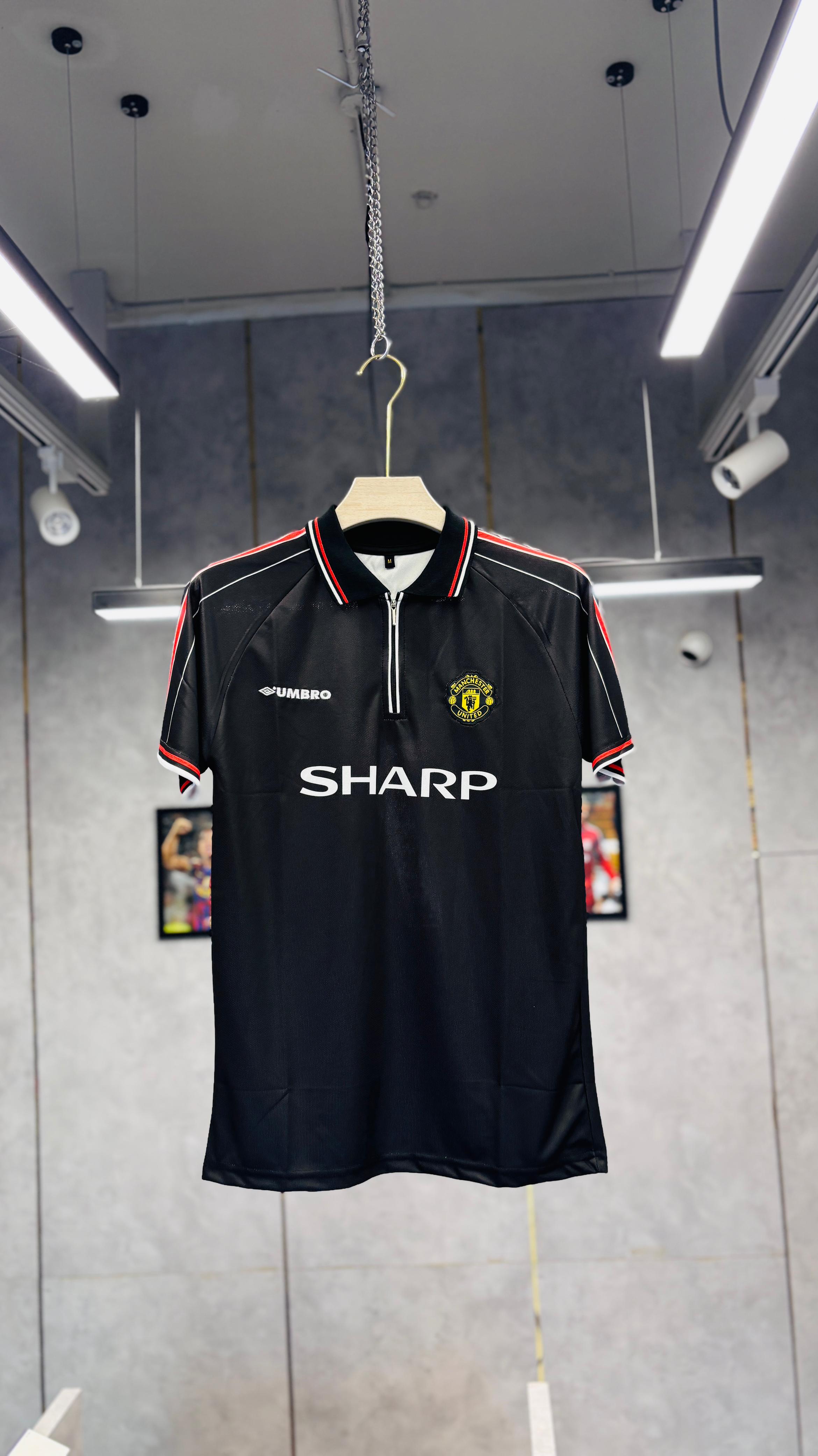 MAN UNITED POLO AWAY BECKHAM 1998-99 PREMIUM QUALITY EMBROIDERY