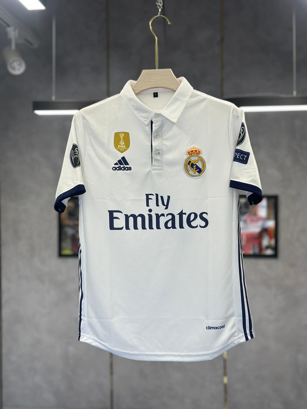 2016 REAL MADRID POLO RONALDO HOME HALF SLEEVE EMBROIDERY PREMIUM QUALITY KIT