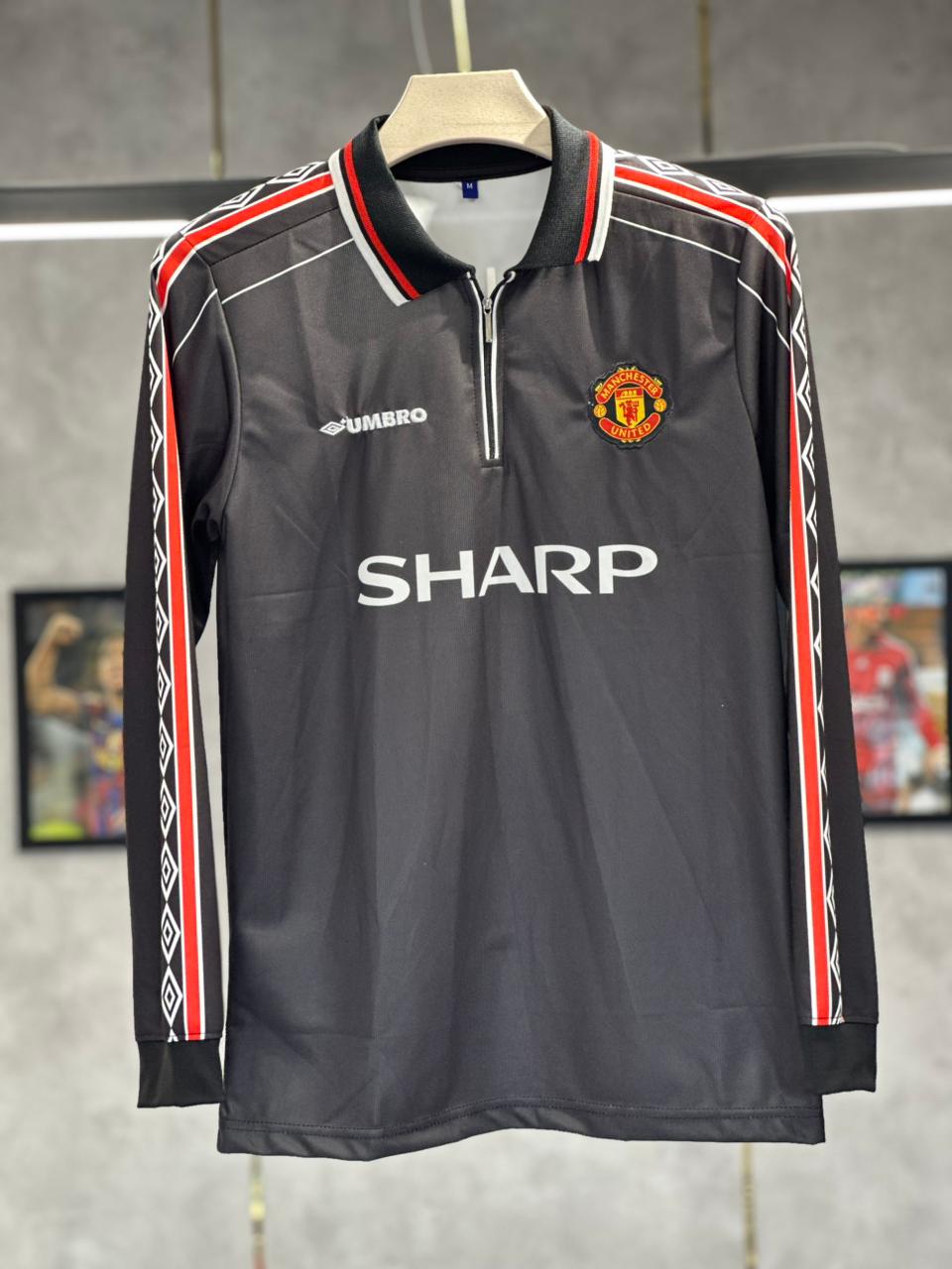 MANCHESTER UNITED BECKHAM 1998/99 RETRO AWAY POLO EMBROIDERY PREMIUM QUALITY KIT